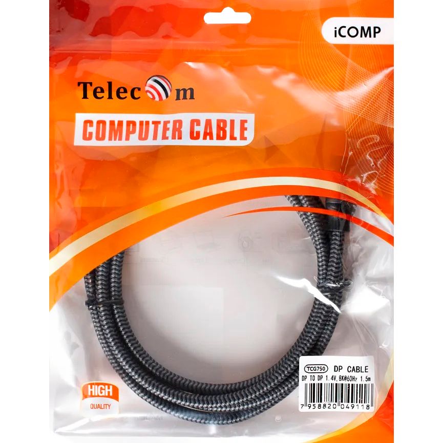 Кабель/ Кабель соединительный DP-DP 1.4V 8K@60Hz  1.5м, Telecom Pro <TCG750-1.5M>