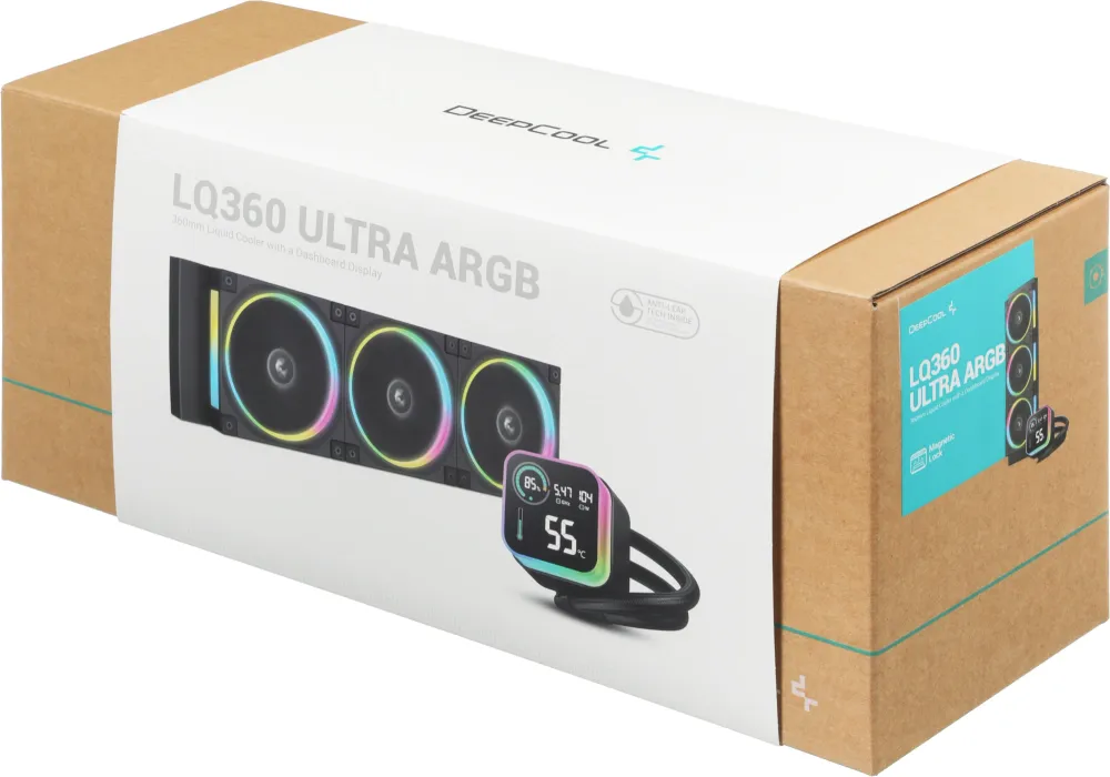 Система водяного охлаждения Deepcool LQ360 Ultra ARGB Soc-AM5/AM4/1200/1700/1851 черный 4-pin 32dB Al LCD 350W 1900gr Ret (R-LQ360-BKASMC-G-1)