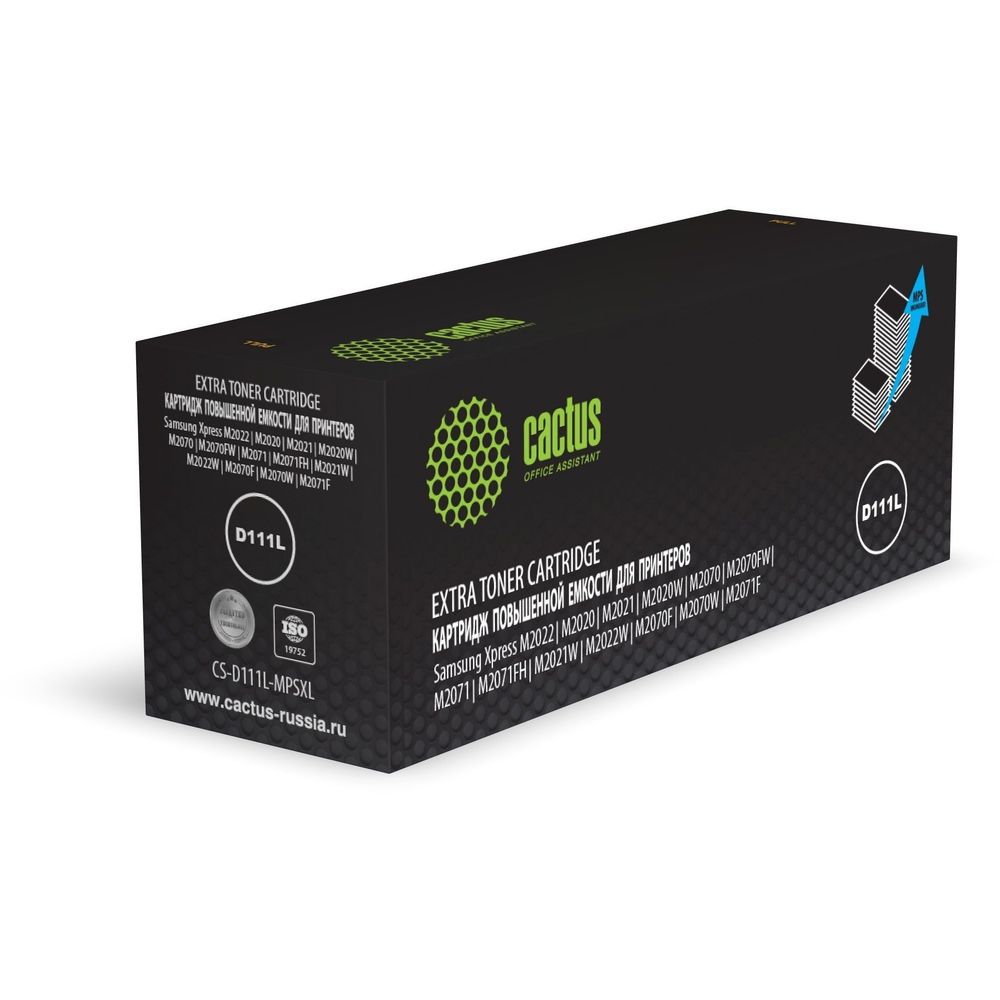 Картридж лазерный Cactus CS-D111L-MPSXL MLT-D111L черный (5000стр.) для Samsung Xpress M2022/M2020/M2021/M2020W/M2070/M2070FW/M2071/M2071FH/M2021W/M2022W/M2070F/M2070W/M2071F