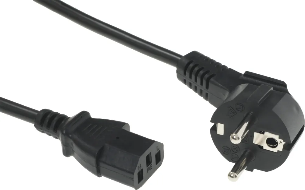 Кабель Buro BU-PCAB-ZP2 IEC C13 Евровилка угловой 5м черный (пакет)