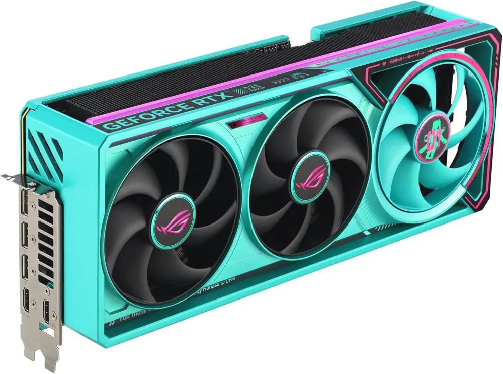 Видеокарта Asus PCI-E 5.0 ROG-ASTRAL-RTX5080-O16G-MIKU-W NVIDIA GeForce RTX 5080 16Gb 256bit GDDR7 2760/30000 HDMIx2 DPx3 HDCP Ret