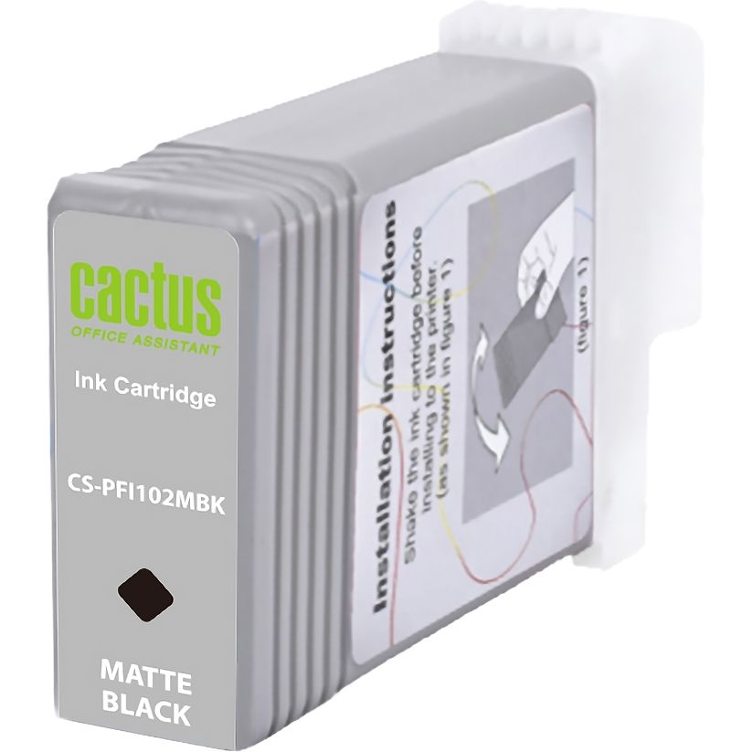 Картридж струйный Cactus CS-PFI102MBK PFI-102 MBK черный матовый (130мл) для Canon iPF500/iPF600/iPF700/ MFP M40/iPF765/LP17/LP24 с чипом
