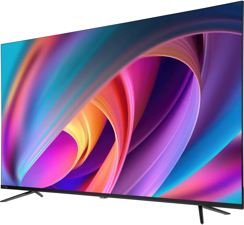 Телевизор LED Hyundai 55" H-LED55BU7100 WebOS Frameless Metal серый/серый 4K Ultra HD 60Hz MEMC DVB-T DVB-T2 DVB-C DVB-S DVB-S2 USB WiFi Smart TV