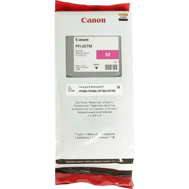 Canon PFI-207M 8791B001 Картридж струйный для iPF680/685/780/785, пурпурный, 300ml (GJ)