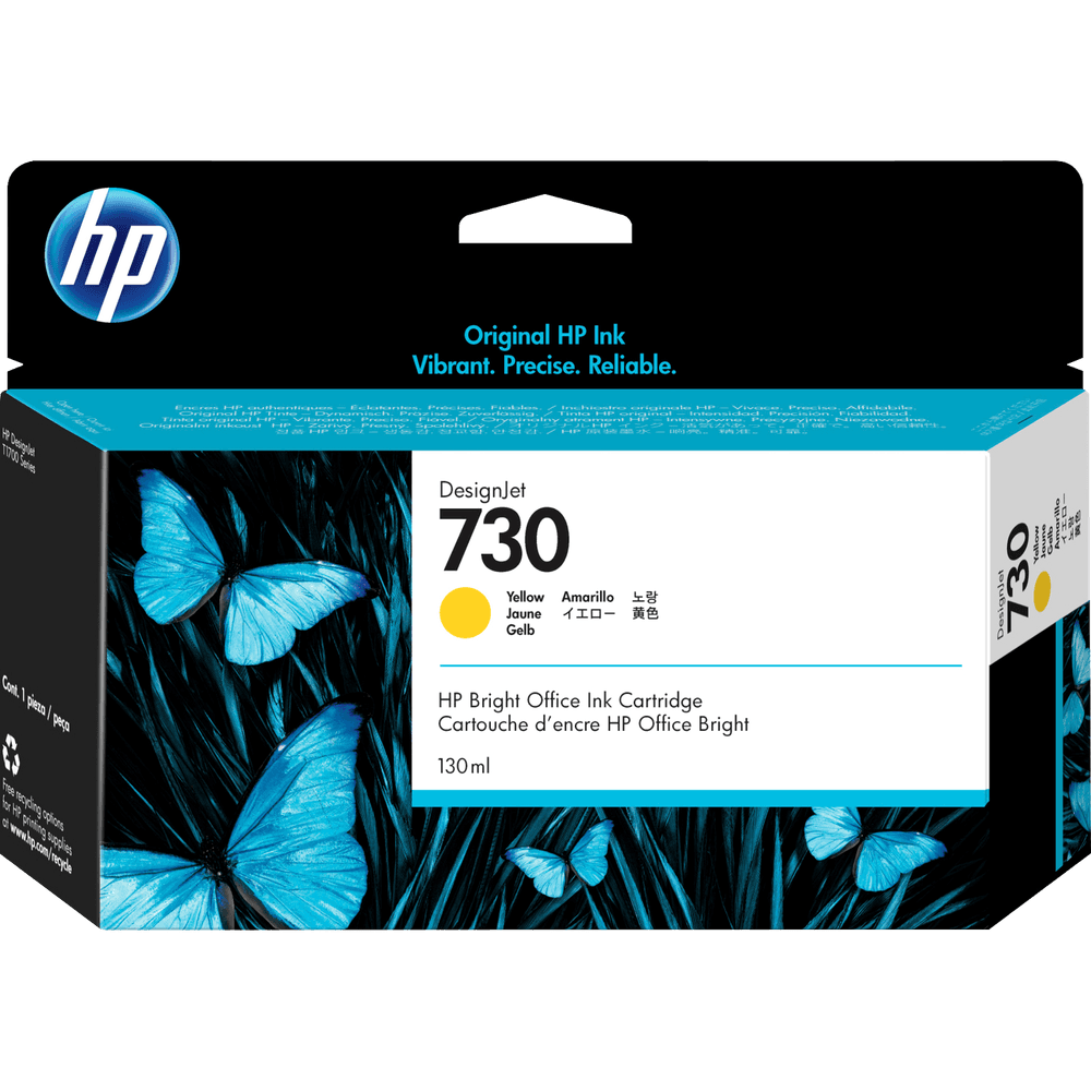Картридж струйный HP 730 P2V64A желтый (130мл) для HP DJ T1700