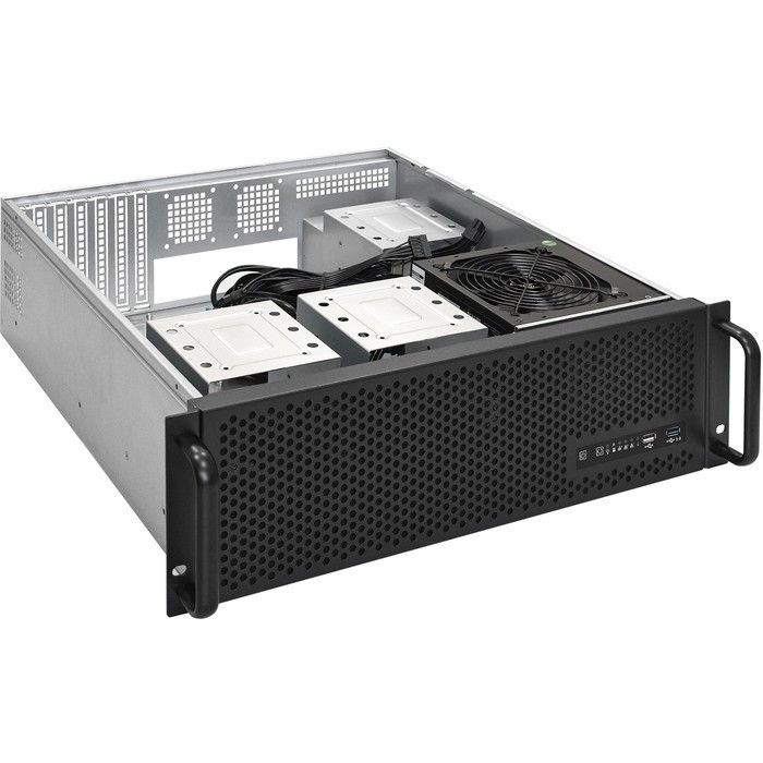 Exegate EX293914RUS Серверный корпус ExeGate Pro 3U450-09 <RM 19", высота 3U, глубина 450, БП 500RADS, USB>