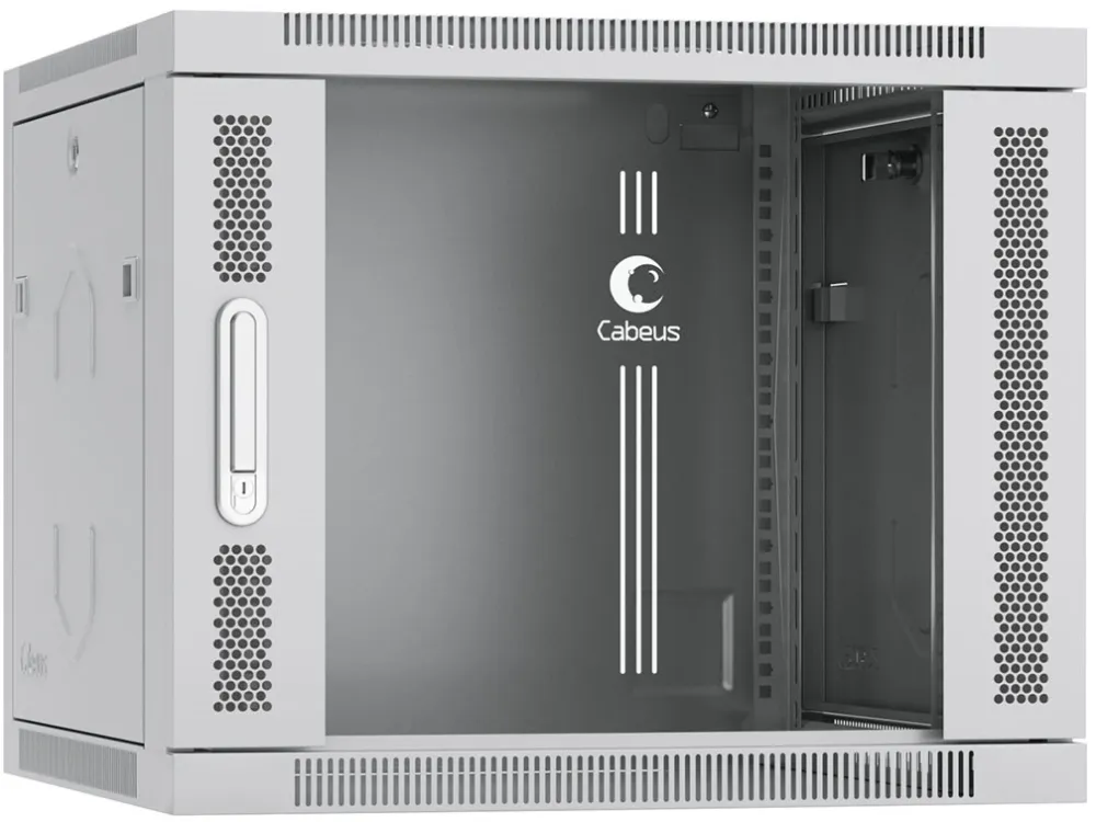 Шкаф коммутационный Cabeus (SH-05F-9U60/35) настенный 9U 600x350мм пер.дв.стекл 60кг серый 290мм 17кг 501мм IP20 сталь