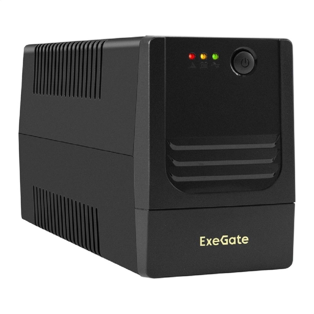 Exegate EX299481RUS ИБП ExeGate Power NB-500.LED.AVR.2SH.USB (500VA/300W, LED, AVR, 2*Schuko, USB, батарея 12V 4.5Ah, Black)
