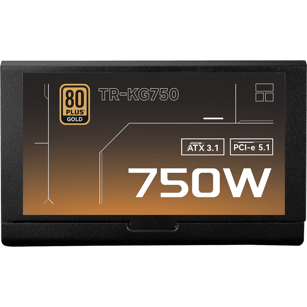 Блок питания 750W/ Power Supply Thermalright, 750W 80+ Gold (ATX, 3.1, PCIe 5.1, Full modular, 1x24(20+4)pin, 2xCPU 8(4+4)pin, 2xPCIe*2 8(6+2)pin, 1x12V-2x6, 8xSATA3, 3xMOLEX4pin, Active, 120x120mm, 150x140x86mm, APFC, OVP, UVP, SCP, OCP, OTP, OPP, black)