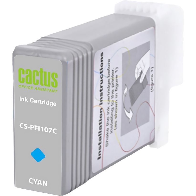 Картридж струйный Cactus CS-PFI107C PFI-107 C синий (130мл) для Canon IP iPF670/iPF680/iPF685/iPF770/iPF780/iPF785/ с чипом