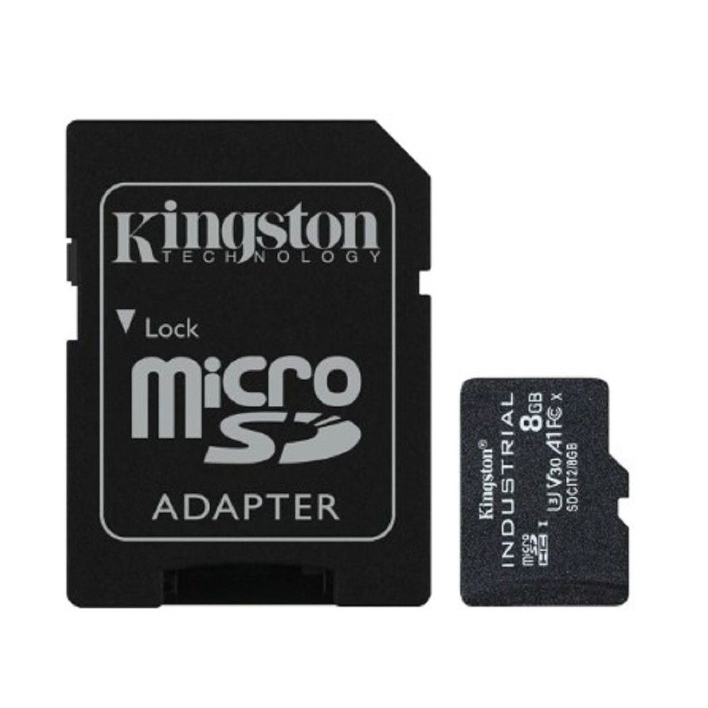 Промышленная карта памяти Micro SecureDigital 8Gb Kingston Class10  [SDCIT2/8GB] Industrial Temperature Class UHS-I с адаптером