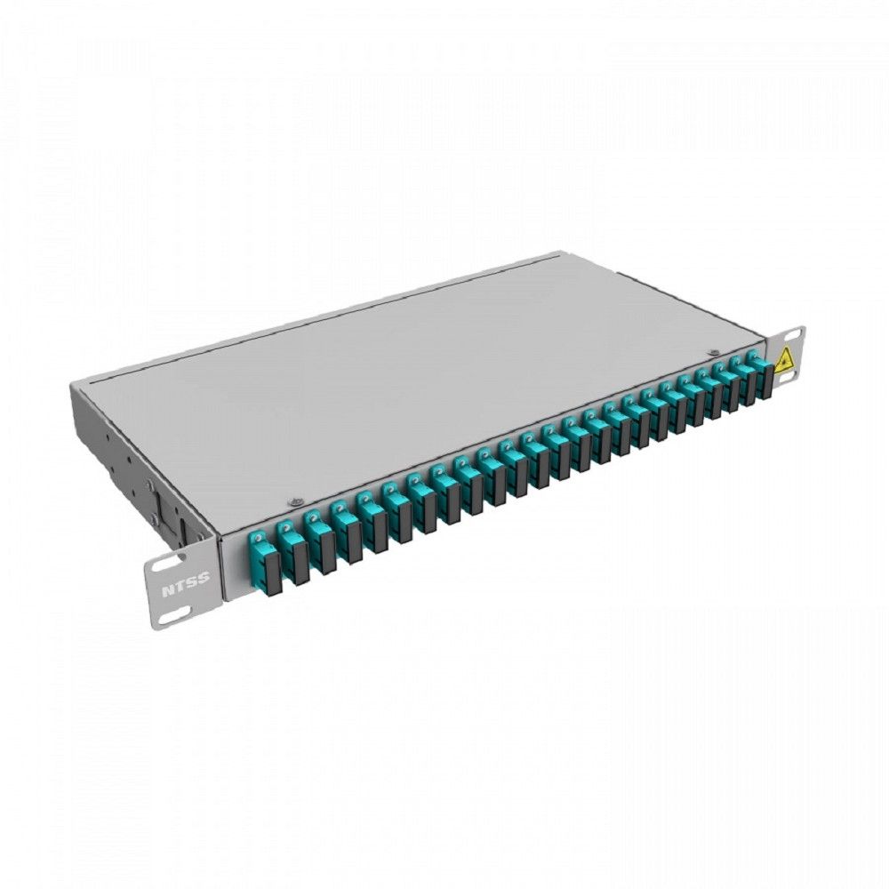 NTSS Кросс 19" NTSS PREMIUM, предсобранный 1U, 24 порта SC/UPC duplex, 50/125 мкм ОМ3, (сплошная панель, розетки, сплайс, КДЗС, пигтейлы) NTSS-RFOB-PM-1U-24-2SC/U-503-SP1.5G0A