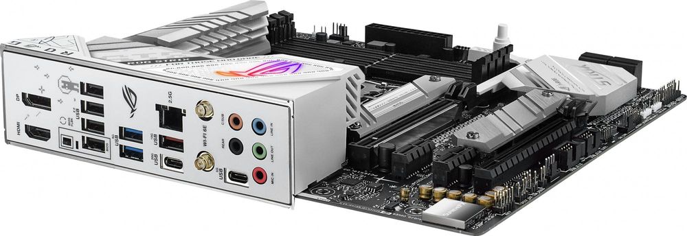 Материнская плата Asus ROG STRIX B760-G GAMING WIFI Soc-1700 Intel B760 4xDDR5 mATX AC`97 8ch(7.1) 2.5Gg RAID+HDMI+DP
