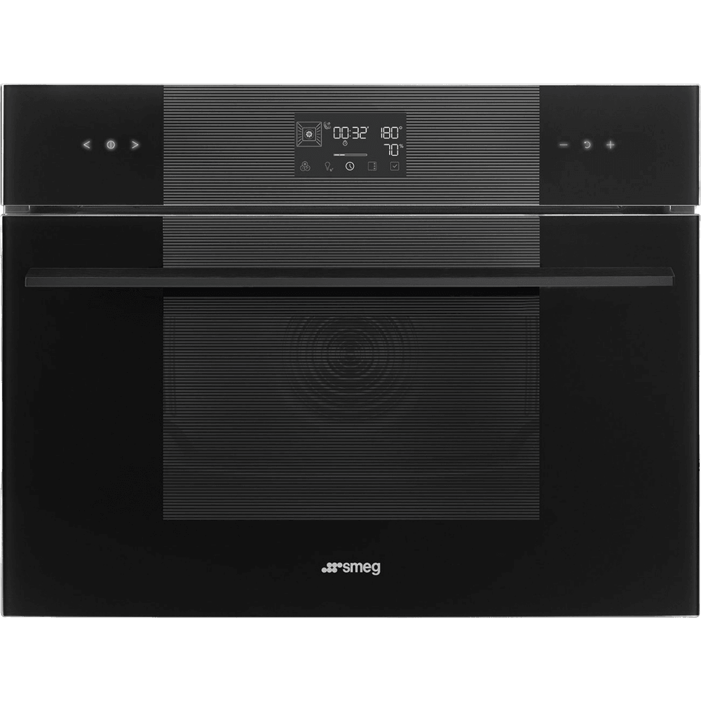 Встраиваемый духовой шкаф SMEG/ 45 см, с паром, Linea, паровая очистка, 12 программ, 41 л, черный цвет