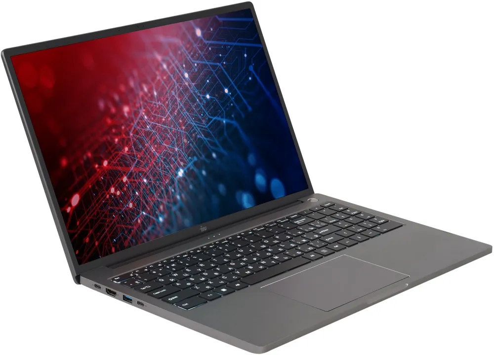 Ноутбук IRU Strato 16ALMR Core i7 12650H 16Gb SSD512Gb Intel UHD Graphics 16" IPS FHD (1920x1200) Windows 11 Pro grey WiFi BT Cam 5400mAh (2142319)