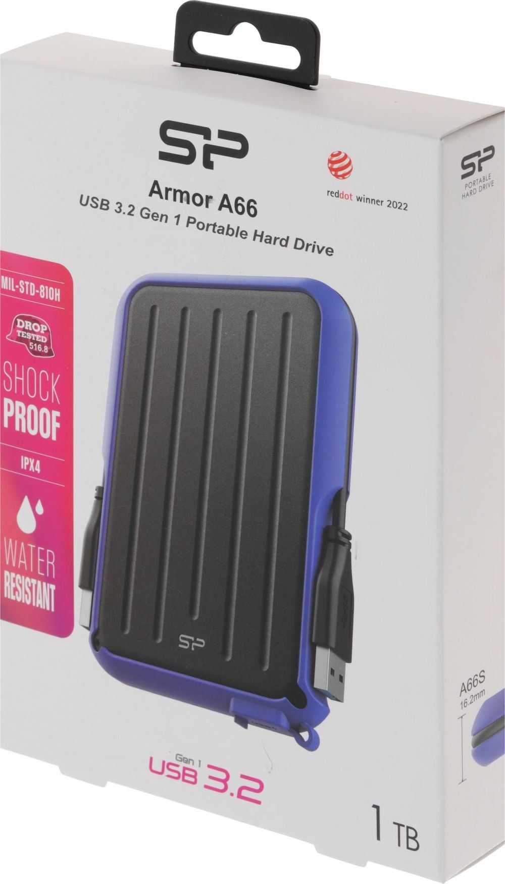 Жесткий диск Silicon Power USB3.0 1TB SP010TBPHD66SS3B Armor A66 2.5" синий