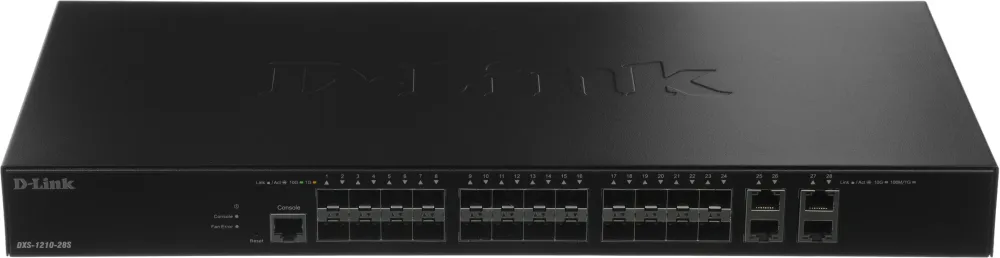 Коммутатор D-Link DXS-1210-28S DXS-1210-28S/A1A (L2+) 4x10Гбит/с 24SFP+ настраиваемый