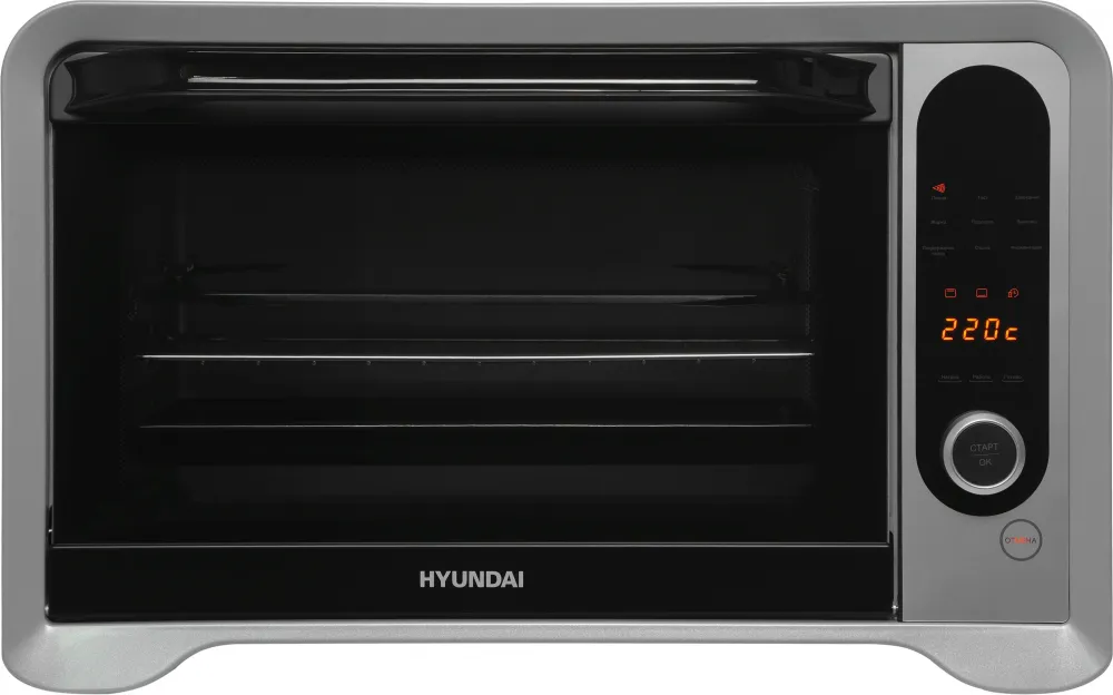 Мини-печь Hyundai MIO-HY104 35л. 1600Вт черный/серебристый