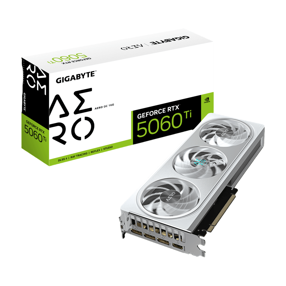 Видеокарта Gigabyte RTX5060Ti AERO OC 16GB GDDR7 128bit 3xDP HDMI 3FAN RTL