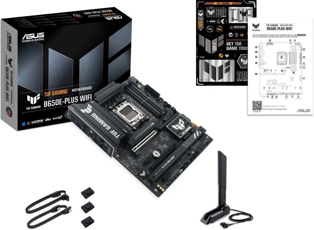 Материнская плата Asus TUF GAMING B650E-PLUS WIFI SocketAM5 AMD B650 4xDDR5 ATX AC`97 8ch(7.1) 2.5Gg RAID+HDMI+DP