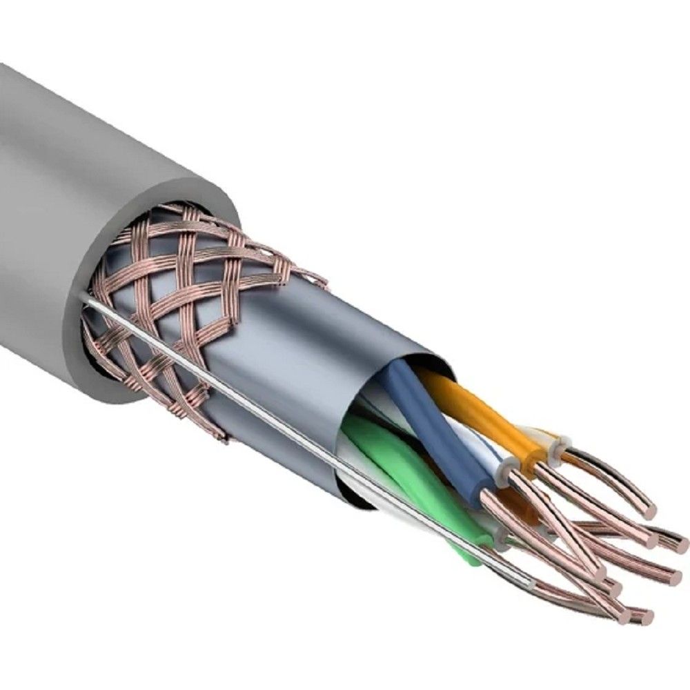 Rexant (01-0342) Кабель витая пара SF/UTP, CAT 5e, PVC, 4PR, 24AWG, INDOOR, SOLID, серый, 305м,