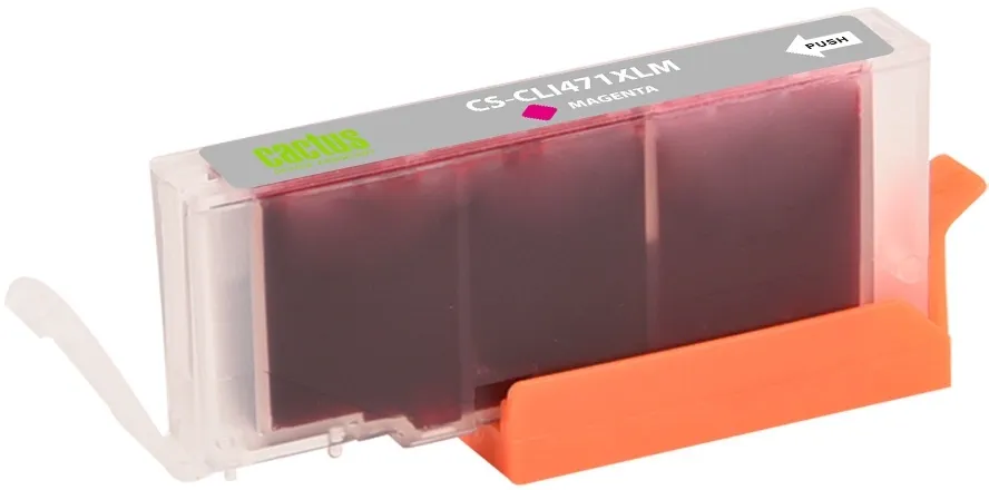 Картридж струйный Cactus CS-CLI471XLM CLI-471XL M пурпурный (10.8мл) для Canon TS5040/MG5740/MG6840/MG7740 с чипом