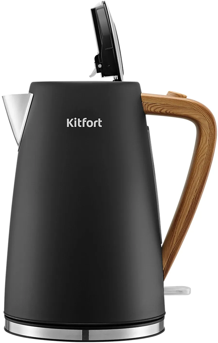 Чайник электрический Kitfort КТ-6792 1.7л. 2200Вт черный/дерево корпус: металл/пластик