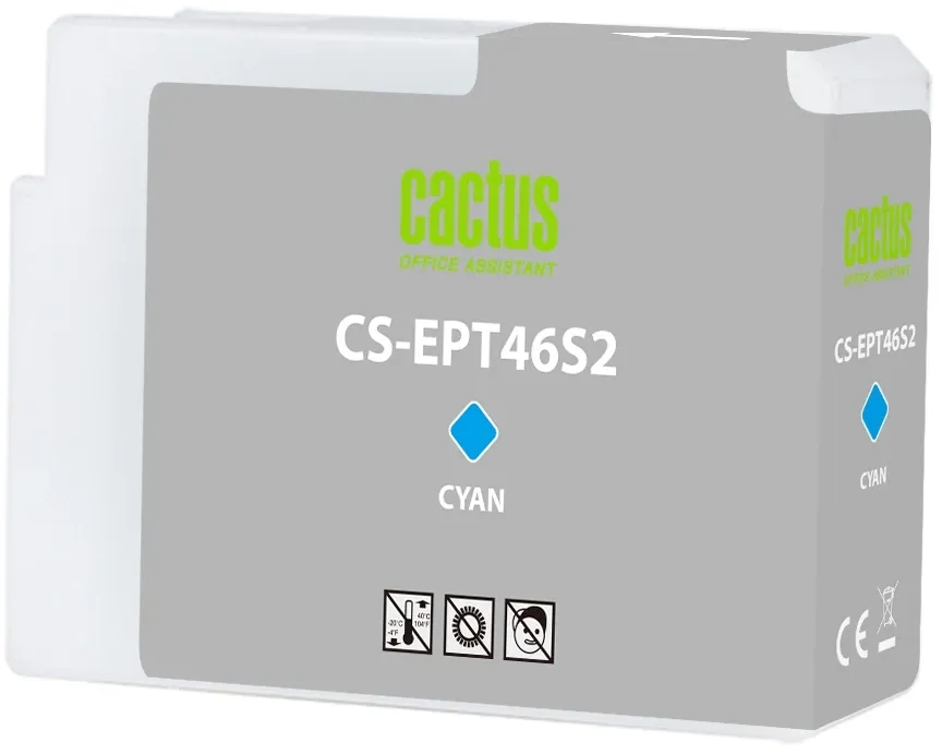 Картридж струйный Cactus CS-EPT46S2 T46S2 голуб.пигм. (30мл) для Epson SureColor SC-P700 с чипом