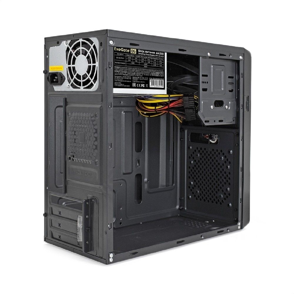 Exegate EX286438RUS Корпус Minitower ExeGate BA-309U2-AA350 (mATX, БП AA350 с вент. 8см, 1*USB+2*USB3.0, HD аудио, черный)
