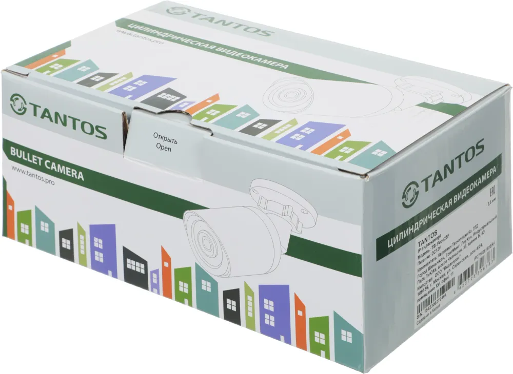 Камера видеонаблюдения IP Tantos TSi-Peco25F 3.6-3.6мм цв. корп.:белый/черный (00-00122950)