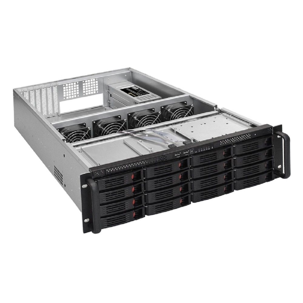 Exegate EX292420RUS Серверная платформа ExeGate Pro 3U660-HS16 <RM 19", высота 3U, глубина 660, Redundant БП 2x800W, 16xHotSwap, USB>