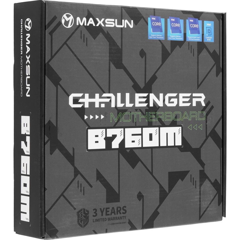 MAXSUN MS-Challenger B760M (Socket 1700, mATX, 2*DDR4, VGA/HDMI, 3*SATA3, 2*M.2, 1xPCI-E x16 /1xPCI-E x1, 2*USB 2.0, 4*USB 3.2 Gen1 , LAN 1*1G, RTL)
