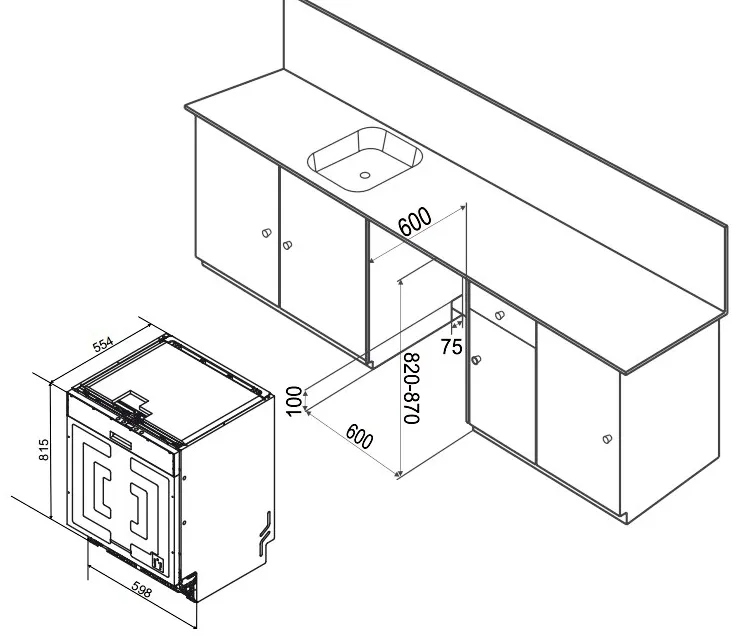 Посудомоечная машина встраив. Weissgauff BDW 6038 D Inverter Autoopen полноразмерная инвертор