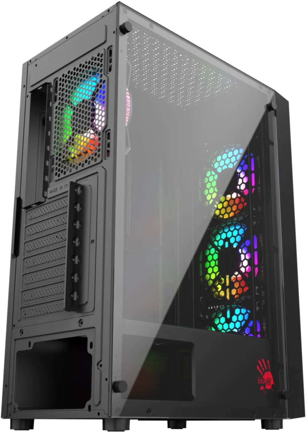 Корпус Bloody BD-CC106F черный без БП ATX 4x120mm 1xUSB2.0 1xUSB3.0 audio bott PSU
