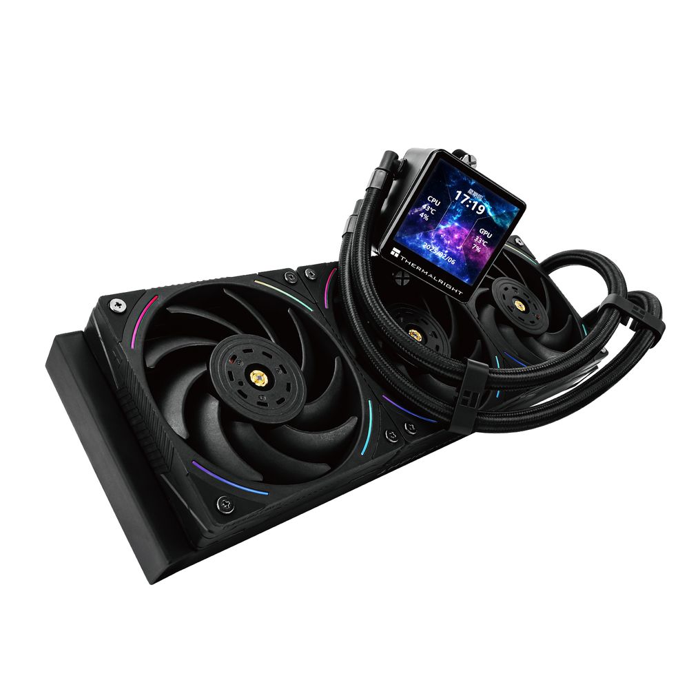 Система жидкостного охлаждения/ Water Cooling System Thermalright Frozen Vision 360 V2 (360mm, LED, Black, ARGB/ Fans: 3x120mm, 69CFM, 27dBA, 2150RPM/ Pump height 60mm, 23dBA, 3000RPM, Rad thickness 27mm/ S: 1700, 1200, 1851, 115X, 2011, 2066, AM5, AM4)