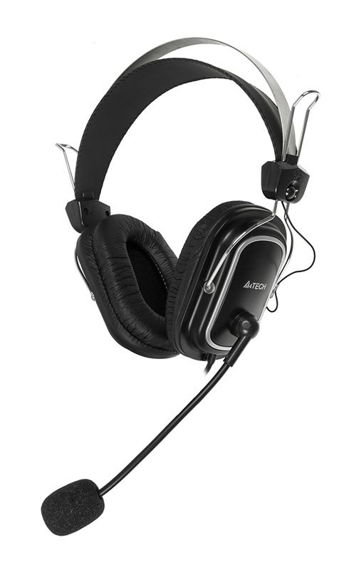 Наушники с микрофоном A4Tech HS-50 черный 2.5м мониторные оголовье