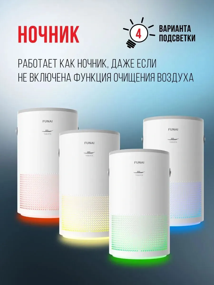 Воздухоочиститель Funai YAKATA Hap-Y300S01W 48Вт белый/серый