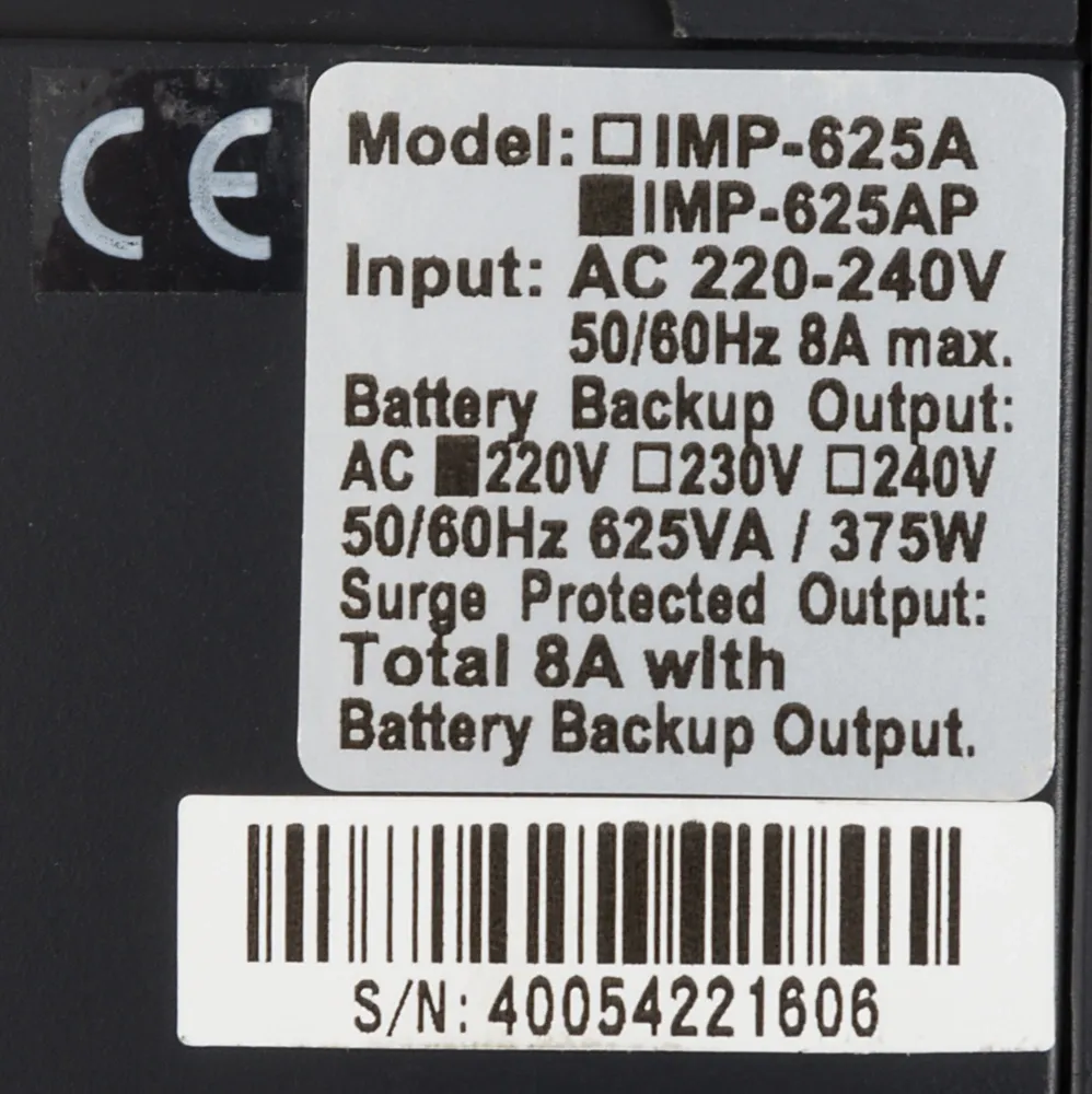 Источник бесперебойного питания Powercom Imperial IMP-625AP 375W/625VA {3} (033402)
