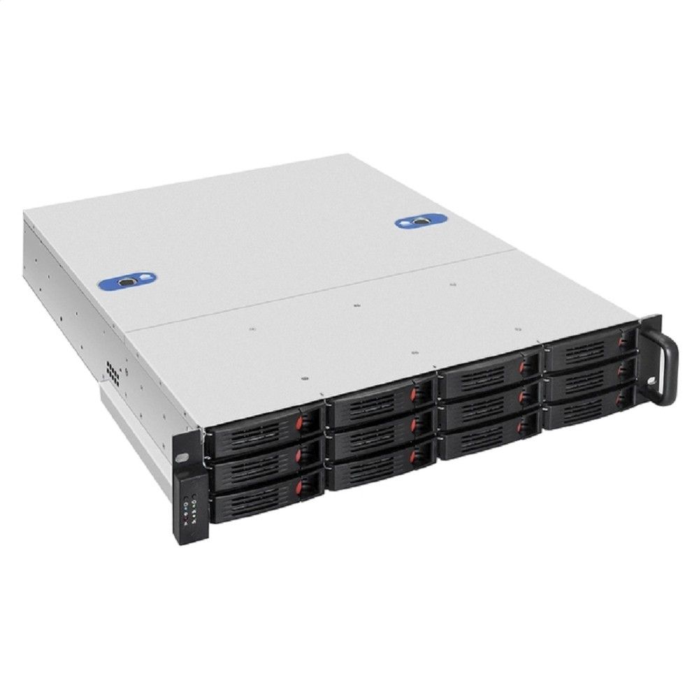 Exegate EX281295RUS Серверный корпус ExeGate Pro 2U550-HS12 <RM 19", высота 2U, глубина 550, БП 1U-600ADS,12xHotSwap, USB>