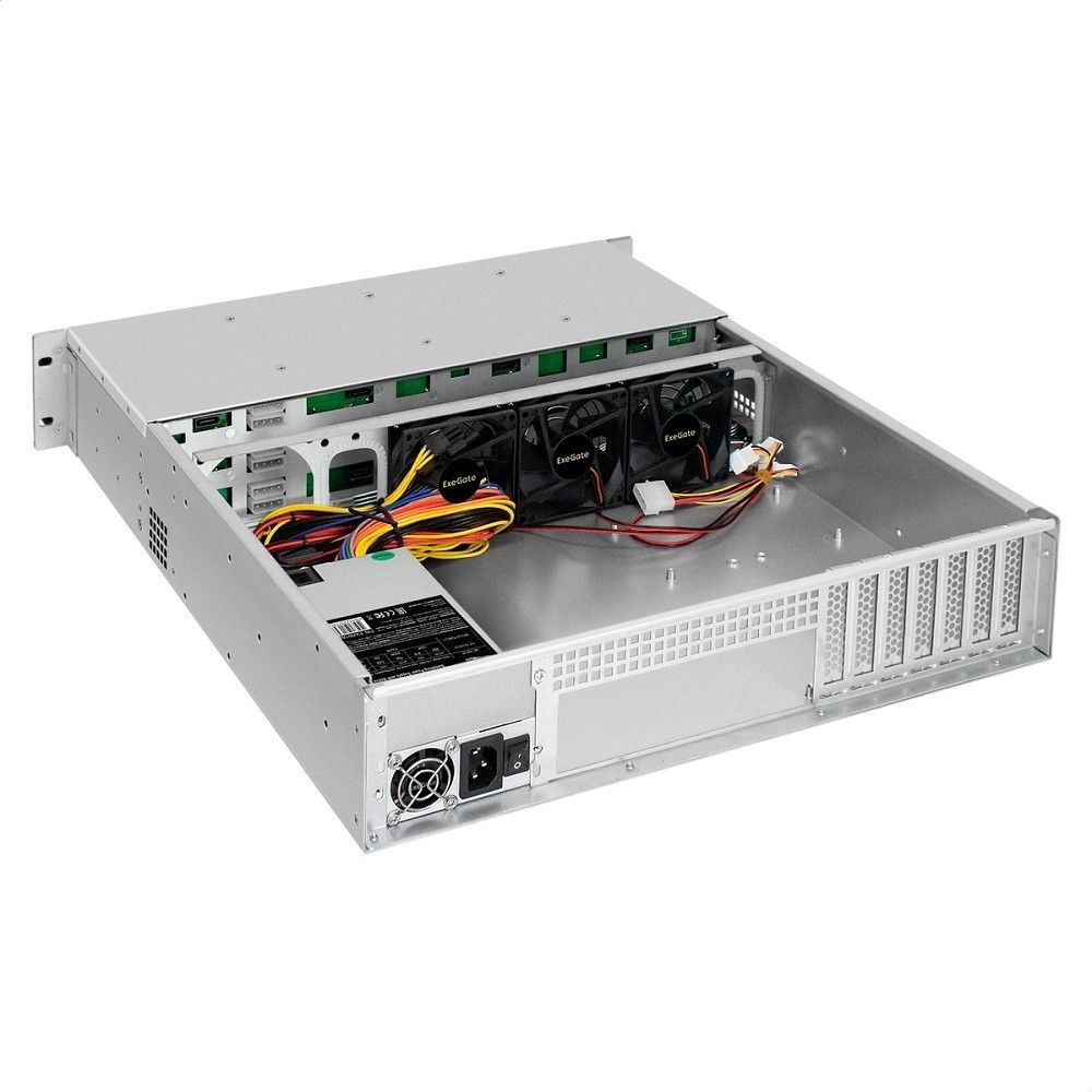 Exegate EX281295RUS Серверный корпус ExeGate Pro 2U550-HS12 <RM 19", высота 2U, глубина 550, БП 1U-600ADS,12xHotSwap, USB>