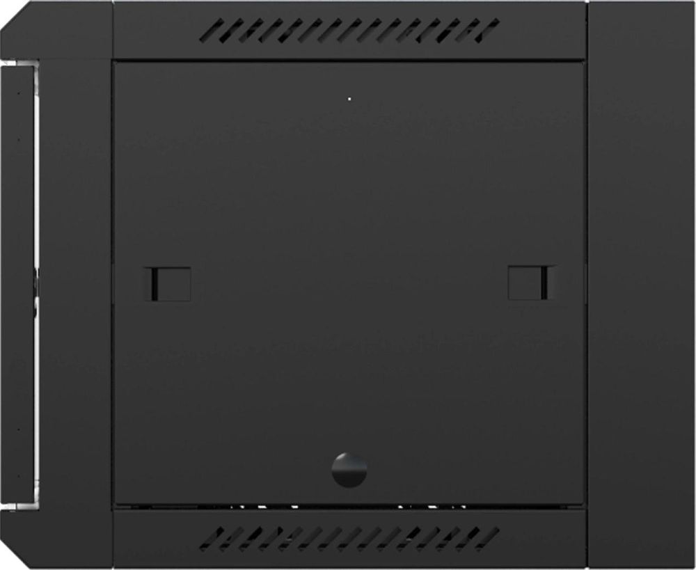 Шкаф коммутационный NTSS NTSS-W6U6045GS-BL настенный 6U 570x450мм пер.дв.стекл 60кг черный 350мм 18кг 220град. 370мм IP20 сталь