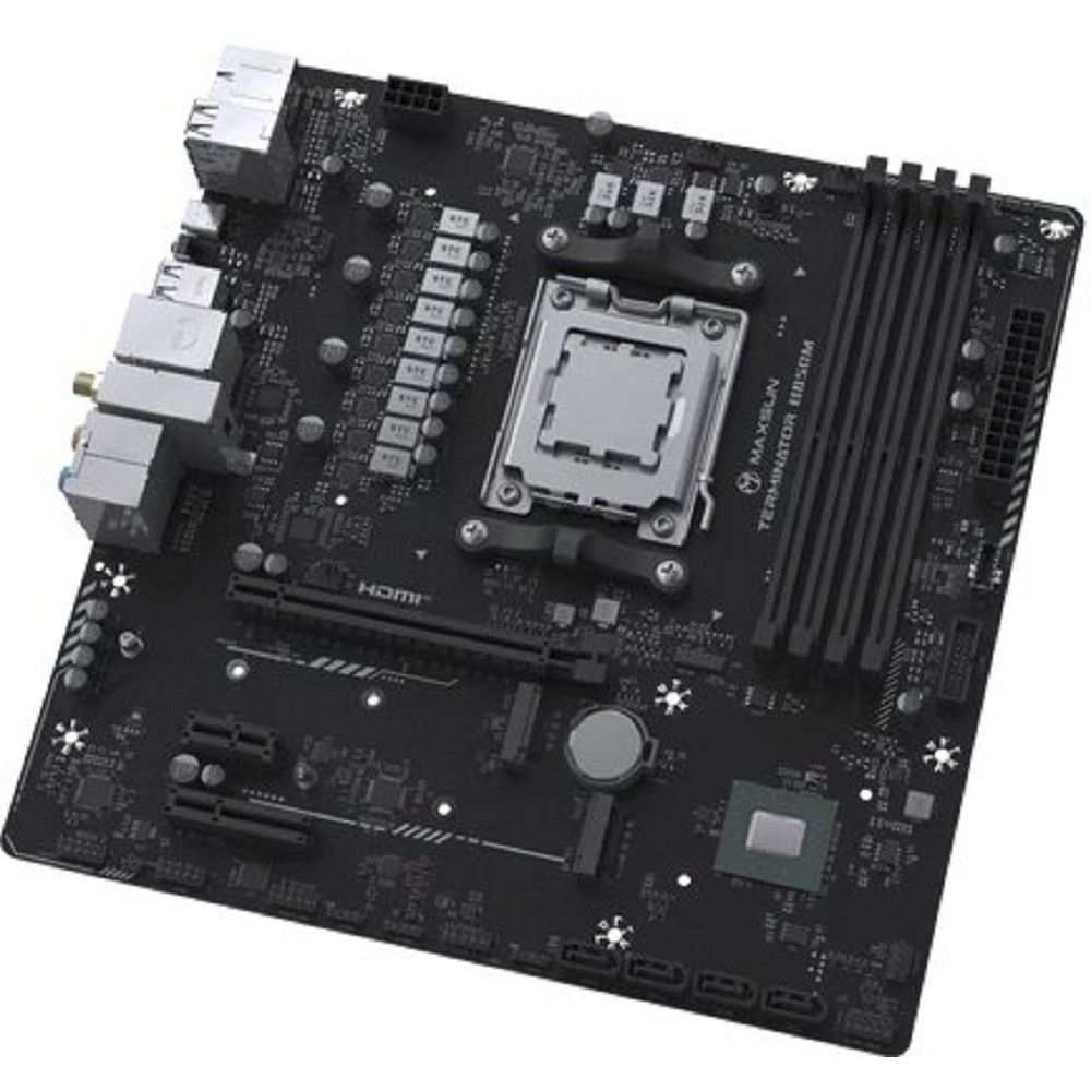 MAXSUN MS-Terminator B850M WIFI (Socket AM5, mATX, 4*DDR5(192Gb), DP/HDMI,  4*SATA3, 2*M.2,  1*PCIEx16/1*PCIEx4/1*PCIEx1, 4*USB2.0, 4*USB 3.0, 1*Type-C, LAN 1*2,5G, Bluetooth,  Wi-Fi 802.11ax, RTL)