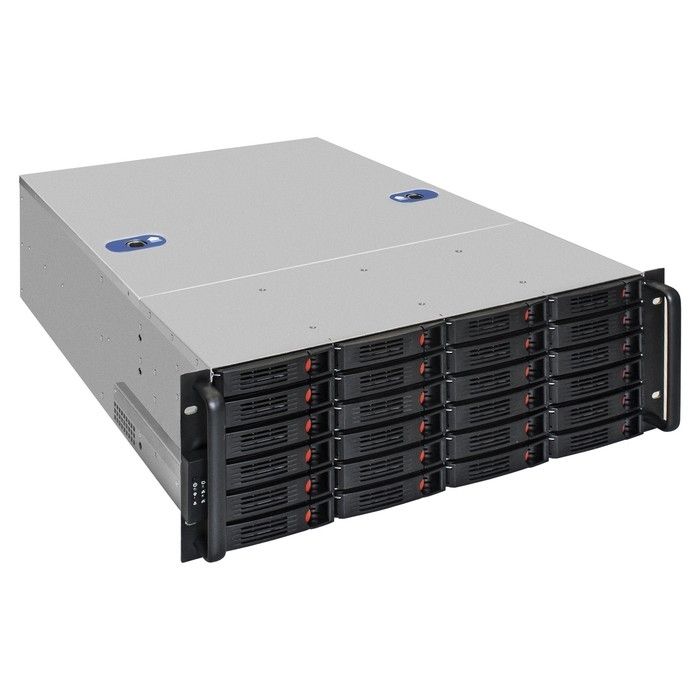 Exegate EX292424RUS Серверная платформа ExeGate Pro 4U660-HS24 <RM 19", высота 4U, глубина 660, Redundant БП 2x550W, 24xHotSwap, USB>