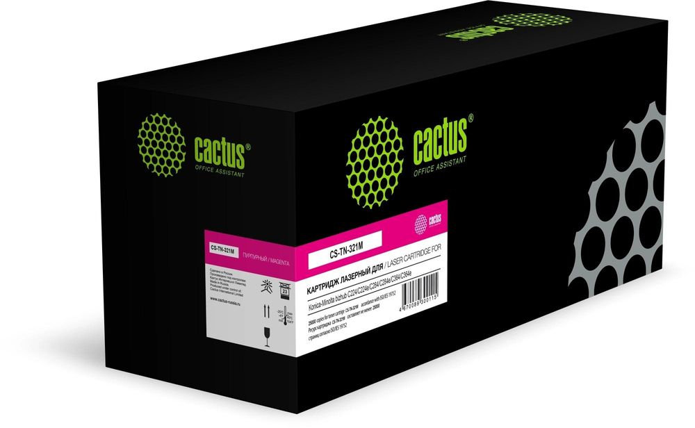 Картридж лазерный Cactus CS-TN-321M СS-TN-321M пурпурный (25000стр.) для Konica Minolta bizhub C224/C224e/C284/C284e/C364