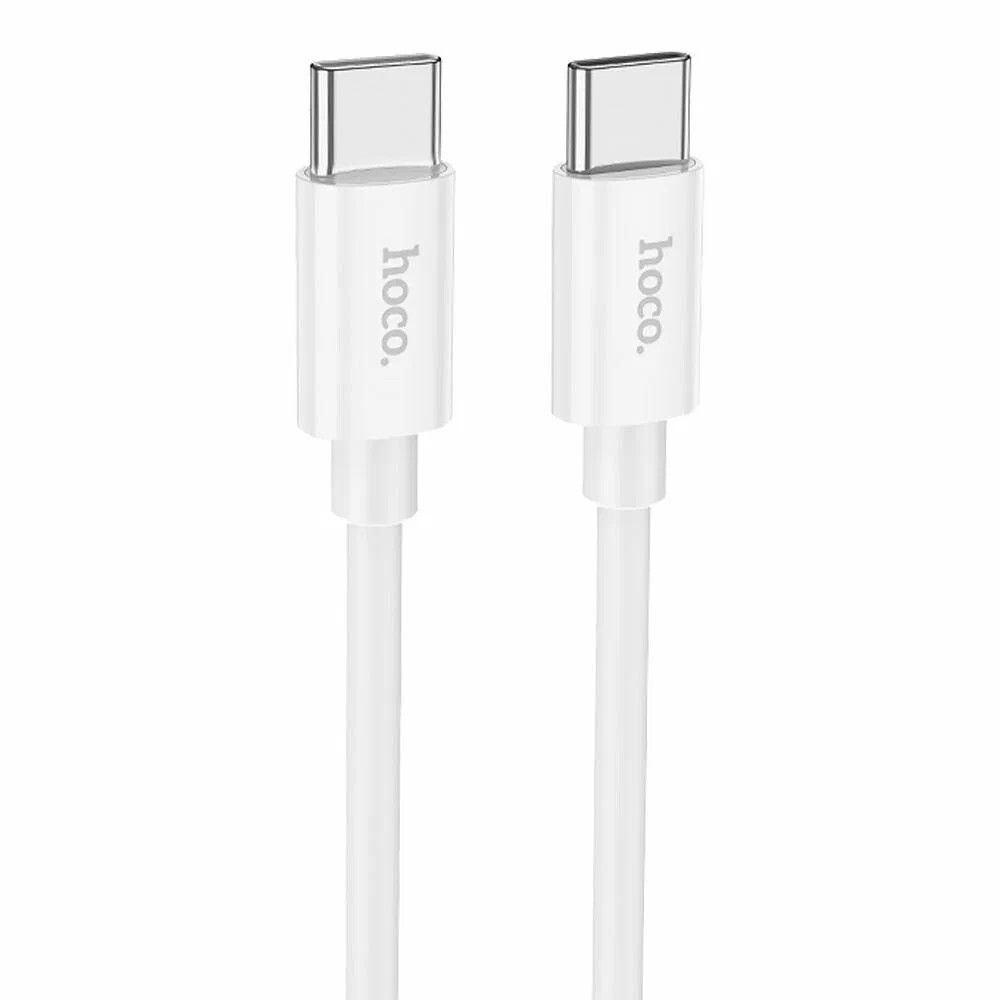 HOCO Кабель USB2.0 Hoco Type-C/Type-C, 3А, 60Вт, силиконовая оплетка, X87, 1м, белый, коробка