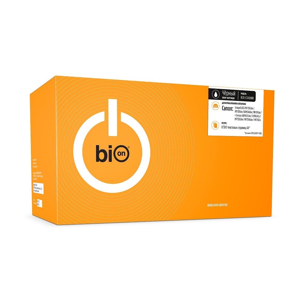 Bion BCR-C046HBK Картридж для Canon {imageCLASS MF735Cdw/MF733Cdw/LBP654Cdw/MF731Cdw, i-Sensys LBP653Cdw/LBP654Cx/MF732Cdw/MF734Cdw/MF735Cx} (6300 стр.), Черный, с чипом