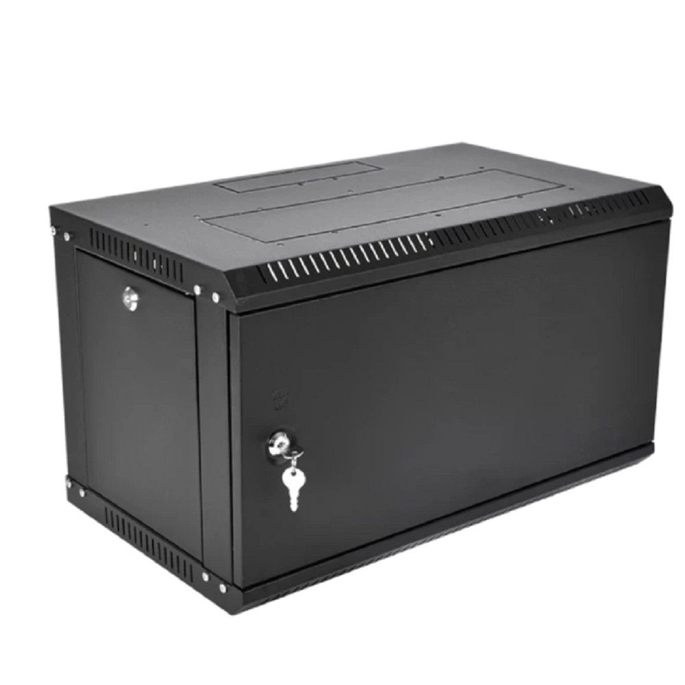 Шкаф коммутационный ЦМО (ШРН-6.500.1-9005) настенный 6U 599x529мм пер.дв.металл 200кг черный 470мм 17.8кг 180град. 346мм IP20 металл