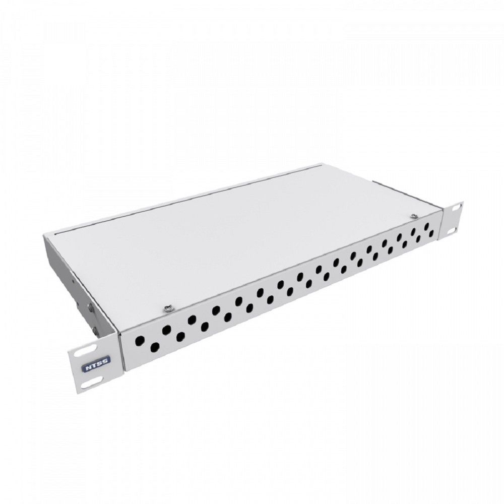 NTSS Кросс NTSS оптический 19'' укомплектованный 1U, 32 порта ST/UPC, 50/125 мкм (сплошная панель, сплайс-кассета, пигтейлы, КДЗС, адаптеры) серый RAL 7035 NTSS-RFOB-1U-32-ST/U-50-SP1.5G0AY