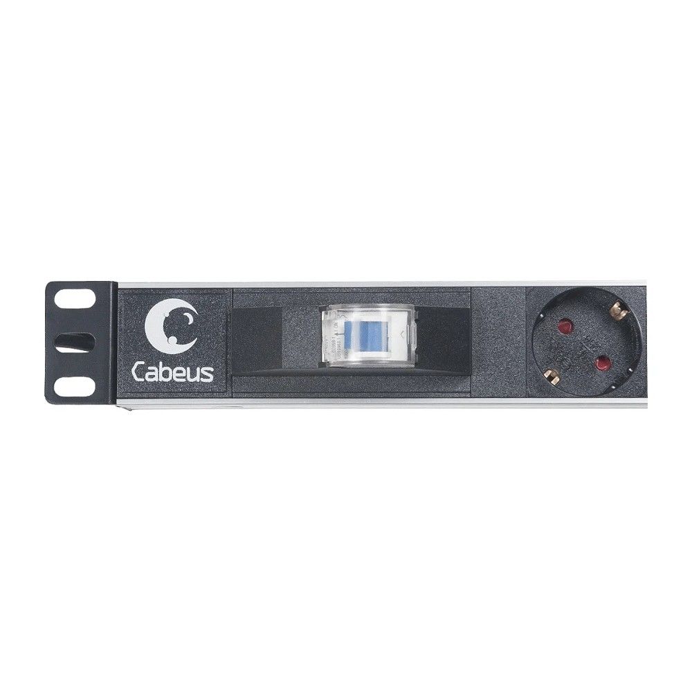 CABEUS PDU-6P-B-2EU БЛОК ЕВРОРОЗЕТОК ДЛЯ 19" ШКАФОВ, ГОРИЗОНТАЛЬНЫЙ, 6 РОЗЕТОК, АВТОМАТ ЗАЩИТЫ 16 A , ШНУР 2М, АЛЮМИНИЕВЫЙ КОРПУС, НЕМЕЦКИЙ СТАНДАРТ