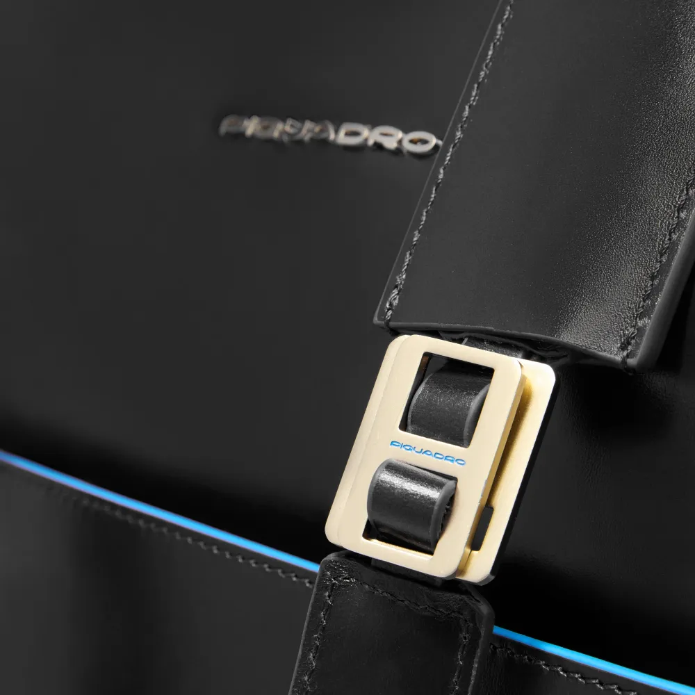 Деловая сумка женская Piquadro Blue Square BD6679B2/N с отделением для ноутбука черный натур.кожа